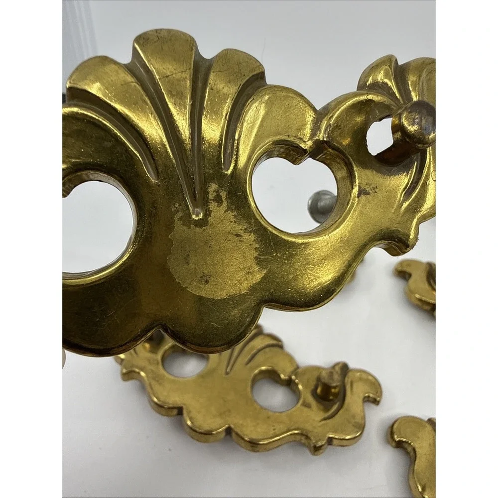 Vintage Canada Brass Drawer Pulls CP-3047 Distressed Salvaged 7 Read PCs Missing